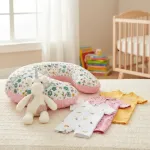 Kit de regalo para recién nacido almohada mamelucos peluche Kit de regalo para recién nacido almohada mamelucos peluche