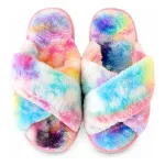 Pantuflas de peluche abiertas otoño/invierno regalitos multicolor 40-41