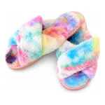 Pantuflas de peluche abiertas otoño/invierno regalitos multicolor 40-41