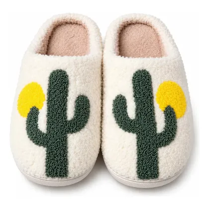 Pantuflas de mujer dama moda pantuflas peluche cómoda suave verde 36-37