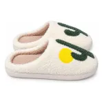 Pantuflas de mujer dama moda pantuflas peluche cómoda suave verde 36-37 Pantuflas de mujer dama moda pantuflas peluche cómoda suave verde 36-37