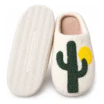 Pantuflas de mujer dama moda pantuflas peluche cómoda suave verde 36-37 Pantuflas de mujer dama moda pantuflas peluche cómoda suave verde 36-37