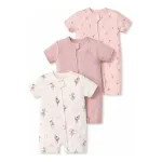 Mameluco para bebé Jolly Bamby manga corta paquete de 3 rosa 0-6 meses Mameluco para bebé Jolly Bamby manga corta paquete de 3 rosa 0-6 meses