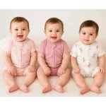 Mameluco para bebé Jolly Bamby manga corta paquete de 3 rosa 0-6 meses Mameluco para bebé Jolly Bamby manga corta paquete de 3 rosa 0-6 meses