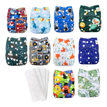 pañales ecológicos reutilizables para bebés paquete de 10 niño