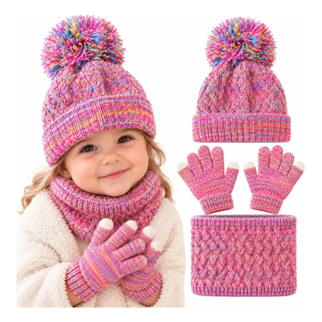 Kit de gorro bufanda y guantes para bebés y niños calidad multicolor unitalla Kit de gorro bufanda y guantes para bebés y niños calidad multicolor unitalla
